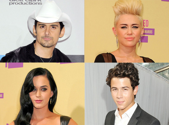 Miley Cyrus, Brad Paisley, Katy Perry, Nick Jonas Miley Cyrus, Brad Paisley, Katy Perry, Nick Jonas